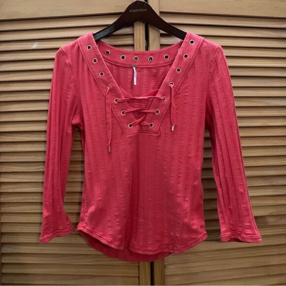 Free People Pink Long Sleeve Medium - Picture 1 of 4